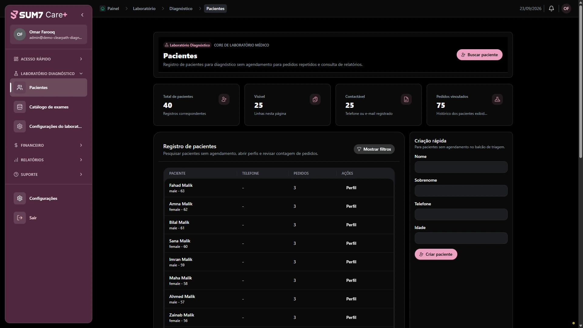 Encontre o registro do paciente correto. · Computador
