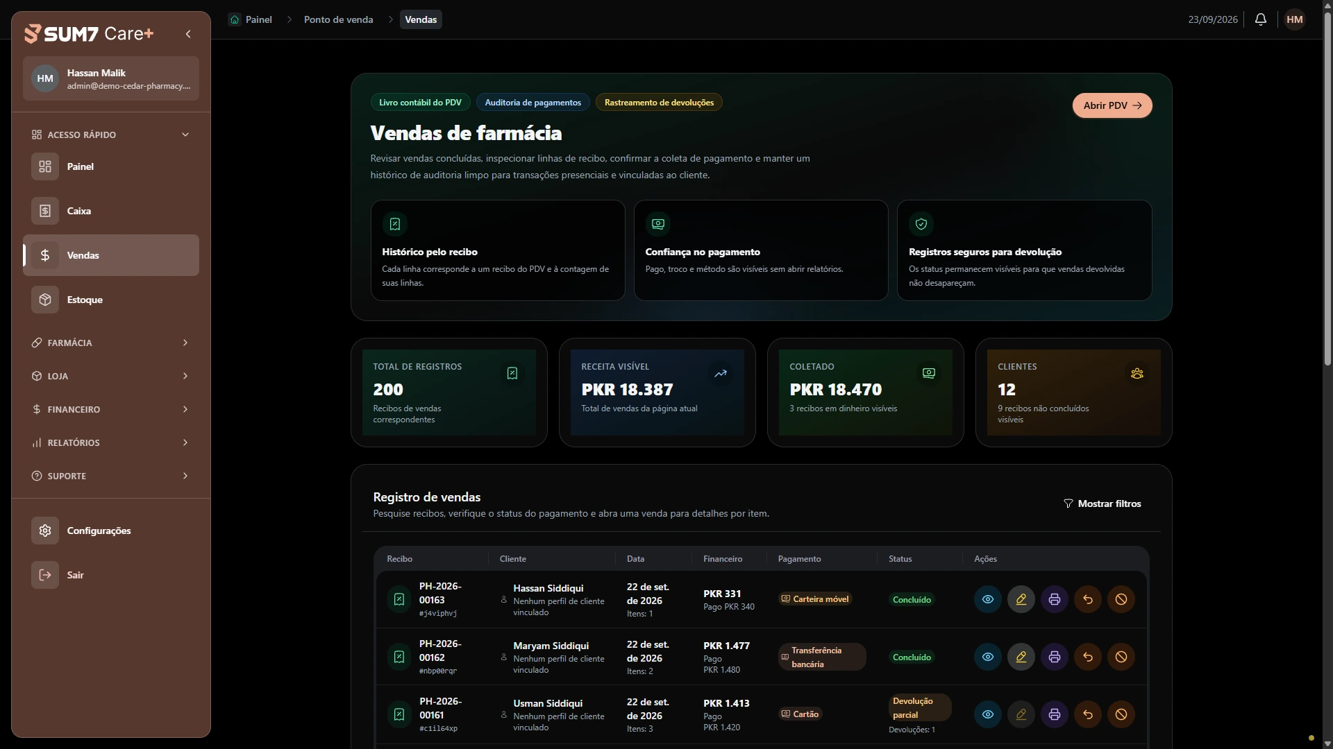 Mantenha as vendas concluídas rastreáveis. · Computador